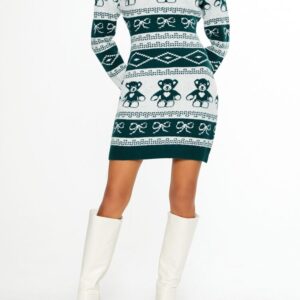 Fair Isle Mini Sweater Dress
