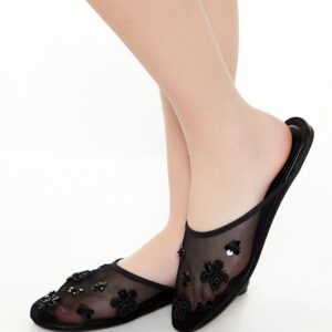 Sequin Floral Embroidered Sandals