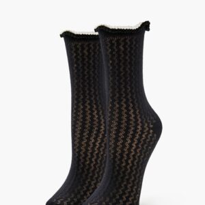 Pom Pom Lettuce-Edge Crew Socks