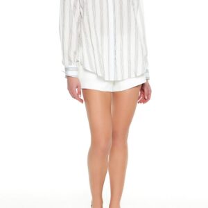 Striped Button-Front Shirt