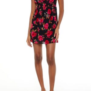 Ruffle Rose Mini Babydoll Dress