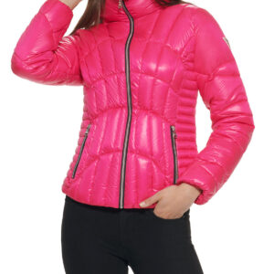 Quilted Puffer Jacket Hot Pink