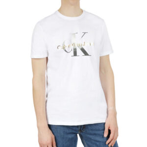 Short Sleeves Gold/Silver Metallic Monogram Tee