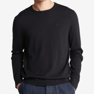 Long Sleeve Solid Extrafine Merino Crew 14Gg Black
