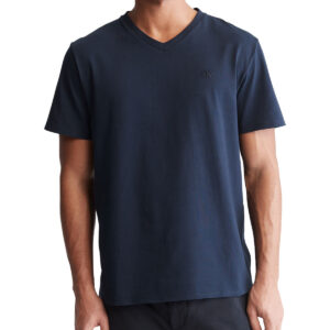 Short Sleeves Smooth Solid V-Neck Tee