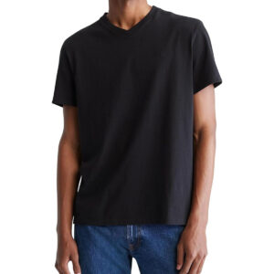 Short Sleeves Smooth Solid V-Neck Tee