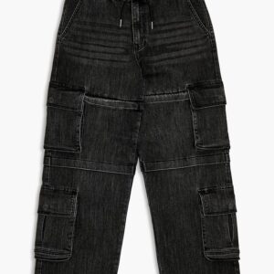 Mid-Rise Baggy Cargo Jeans