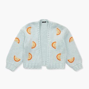 Girls Orange Cardigan Sweater (Kids)
